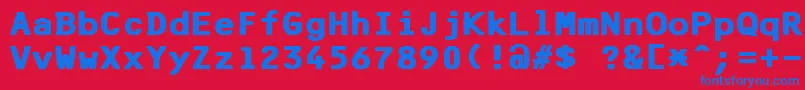 F25BankPrinterBold Font – Blue Fonts on Red Background