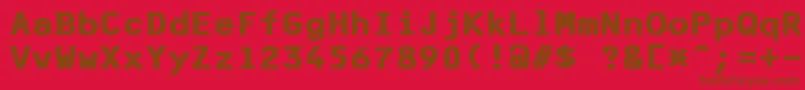 F25BankPrinterBold Font – Brown Fonts on Red Background