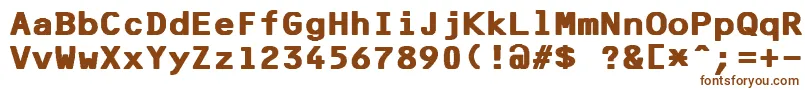 Czcionka F25BankPrinterBold – brązowe czcionki na białym tle