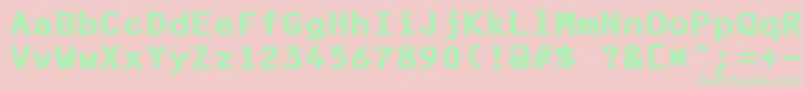 F25BankPrinterBold Font – Green Fonts on Pink Background