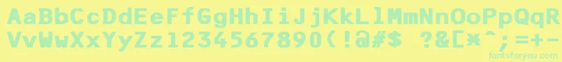 F25BankPrinterBold Font – Green Fonts on Yellow Background