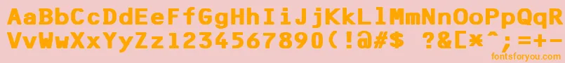 F25BankPrinterBold Font – Orange Fonts on Pink Background