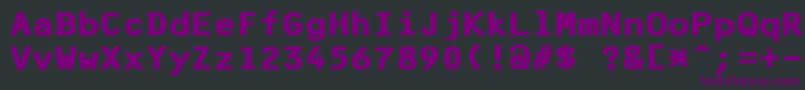 F25BankPrinterBold Font – Purple Fonts on Black Background