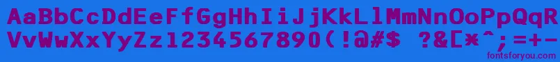F25BankPrinterBold Font – Purple Fonts on Blue Background