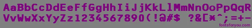 フォントF25BankPrinterBold – 紫色のフォント、灰色の背景