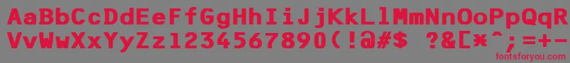 F25BankPrinterBold Font – Red Fonts on Gray Background