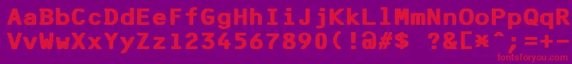 F25BankPrinterBold Font – Red Fonts on Purple Background