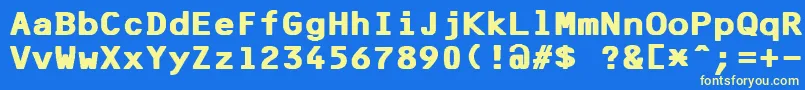 Шрифт F25BankPrinterBold – жёлтые шрифты на синем фоне