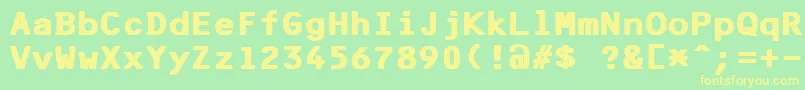 F25BankPrinterBold Font – Yellow Fonts on Green Background