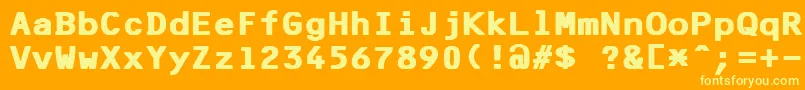 F25BankPrinterBold Font – Yellow Fonts on Orange Background