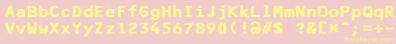 F25BankPrinterBold Font – Yellow Fonts on Pink Background