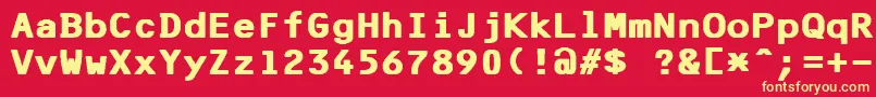 F25BankPrinterBold Font – Yellow Fonts on Red Background