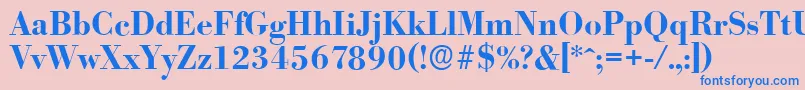 BodoniserialBold Font – Blue Fonts on Pink Background