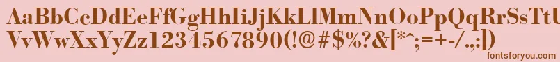 BodoniserialBold Font – Brown Fonts on Pink Background