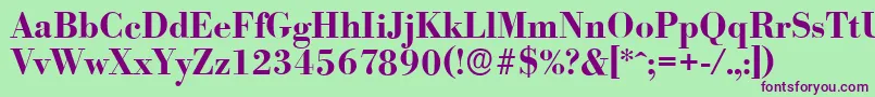 BodoniserialBold Font – Purple Fonts on Green Background