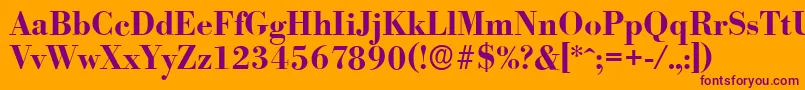 BodoniserialBold Font – Purple Fonts on Orange Background