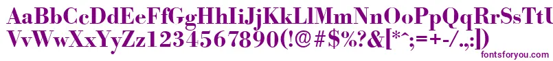 BodoniserialBold-fontti – violetit fontit valkoisella taustalla