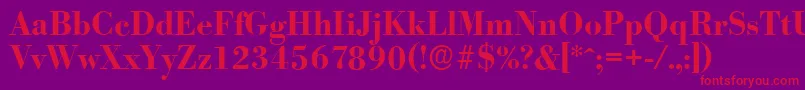 BodoniserialBold Font – Red Fonts on Purple Background