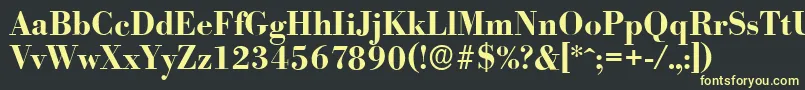 フォントBodoniserialBold – 黒い背景に黄色の文字