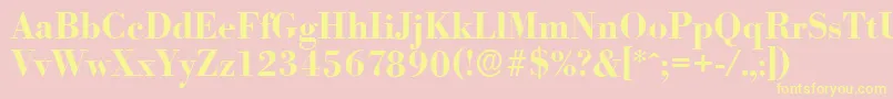 BodoniserialBold Font – Yellow Fonts on Pink Background