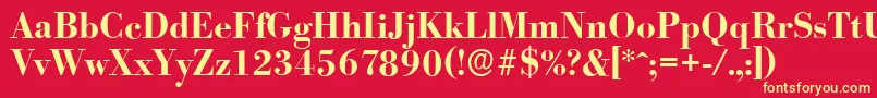 BodoniserialBold Font – Yellow Fonts on Red Background