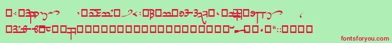 Tirion Font – Red Fonts on Green Background