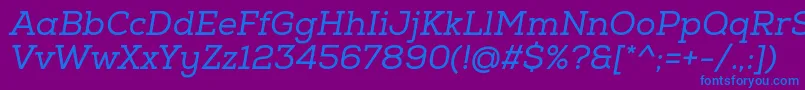 NexaSlabRegularOblique Font – Blue Fonts on Purple Background