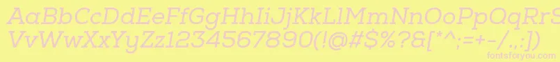 NexaSlabRegularOblique Font – Pink Fonts on Yellow Background