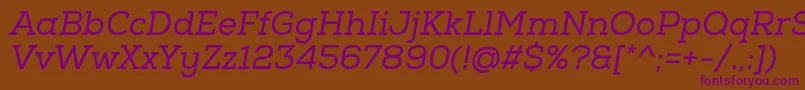 NexaSlabRegularOblique Font – Purple Fonts on Brown Background