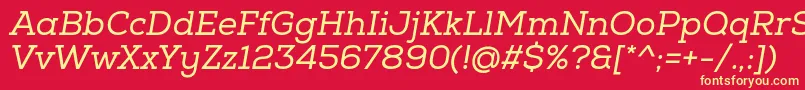 NexaSlabRegularOblique Font – Yellow Fonts on Red Background