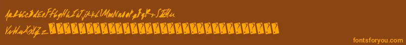 Absolutemoney Font – Orange Fonts on Brown Background
