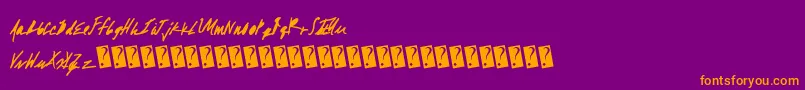 Absolutemoney Font – Orange Fonts on Purple Background