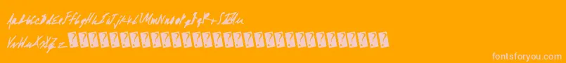 Absolutemoney-Schriftart – Rosa Schriften auf orangefarbenem Hintergrund