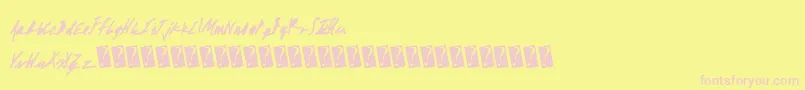 Absolutemoney Font – Pink Fonts on Yellow Background