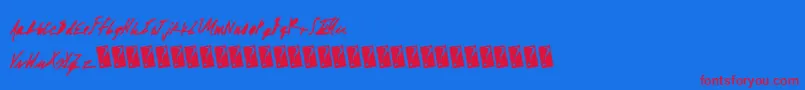 Absolutemoney Font – Red Fonts on Blue Background