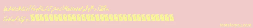 Absolutemoney Font – Yellow Fonts on Pink Background