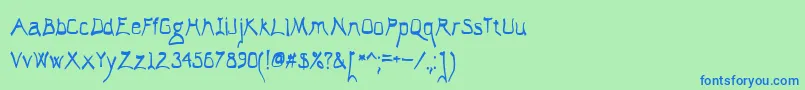 フォントElAbogadoLoco – 青い文字は緑の背景です。