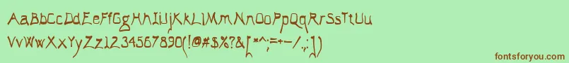 ElAbogadoLoco Font – Brown Fonts on Green Background