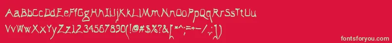 フォントElAbogadoLoco – 赤い背景に緑の文字