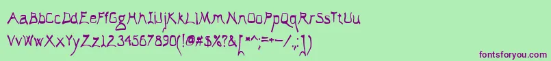 ElAbogadoLoco Font – Purple Fonts on Green Background