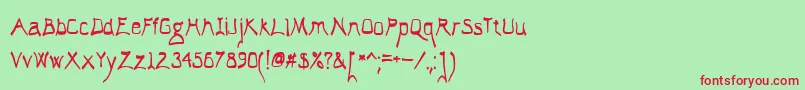 フォントElAbogadoLoco – 赤い文字の緑の背景