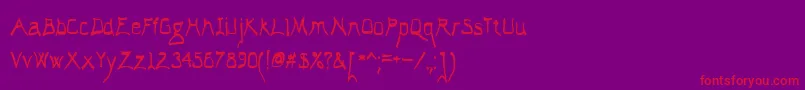 ElAbogadoLoco-Schriftart – Rote Schriften auf violettem Hintergrund