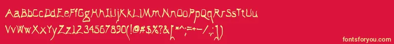 フォントElAbogadoLoco – 黄色の文字、赤い背景