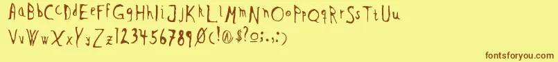 KontaktZagreb Font – Brown Fonts on Yellow Background