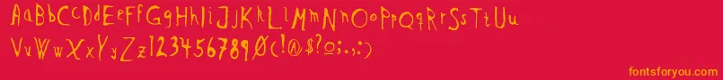 KontaktZagreb Font – Orange Fonts on Red Background