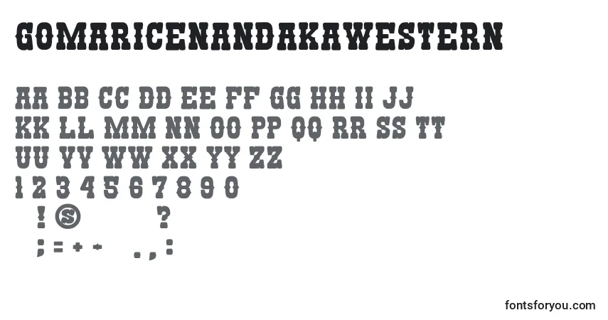 Police GomariceNandakaWestern - Alphabet, Chiffres, Caractères Spéciaux