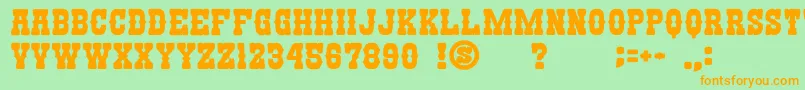 GomariceNandakaWestern Font – Orange Fonts on Green Background