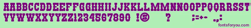 GomariceNandakaWestern Font – Purple Fonts on Green Background