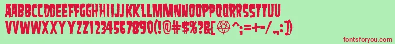 Samdanevil Font – Red Fonts on Green Background