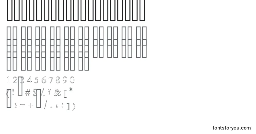 Шрифт DiwaniOutlineShaded – алфавит, цифры, специальные символы